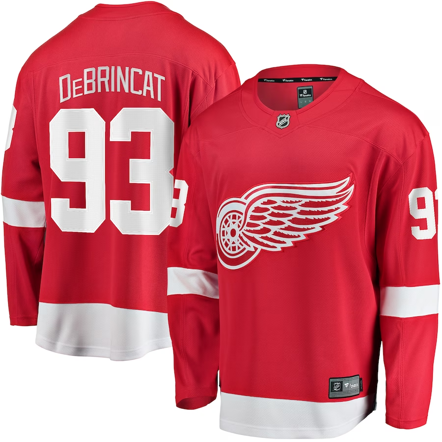 Men's Detroit Red Wings Alex DeBrincat #93 Red Home Breakaway Jersey